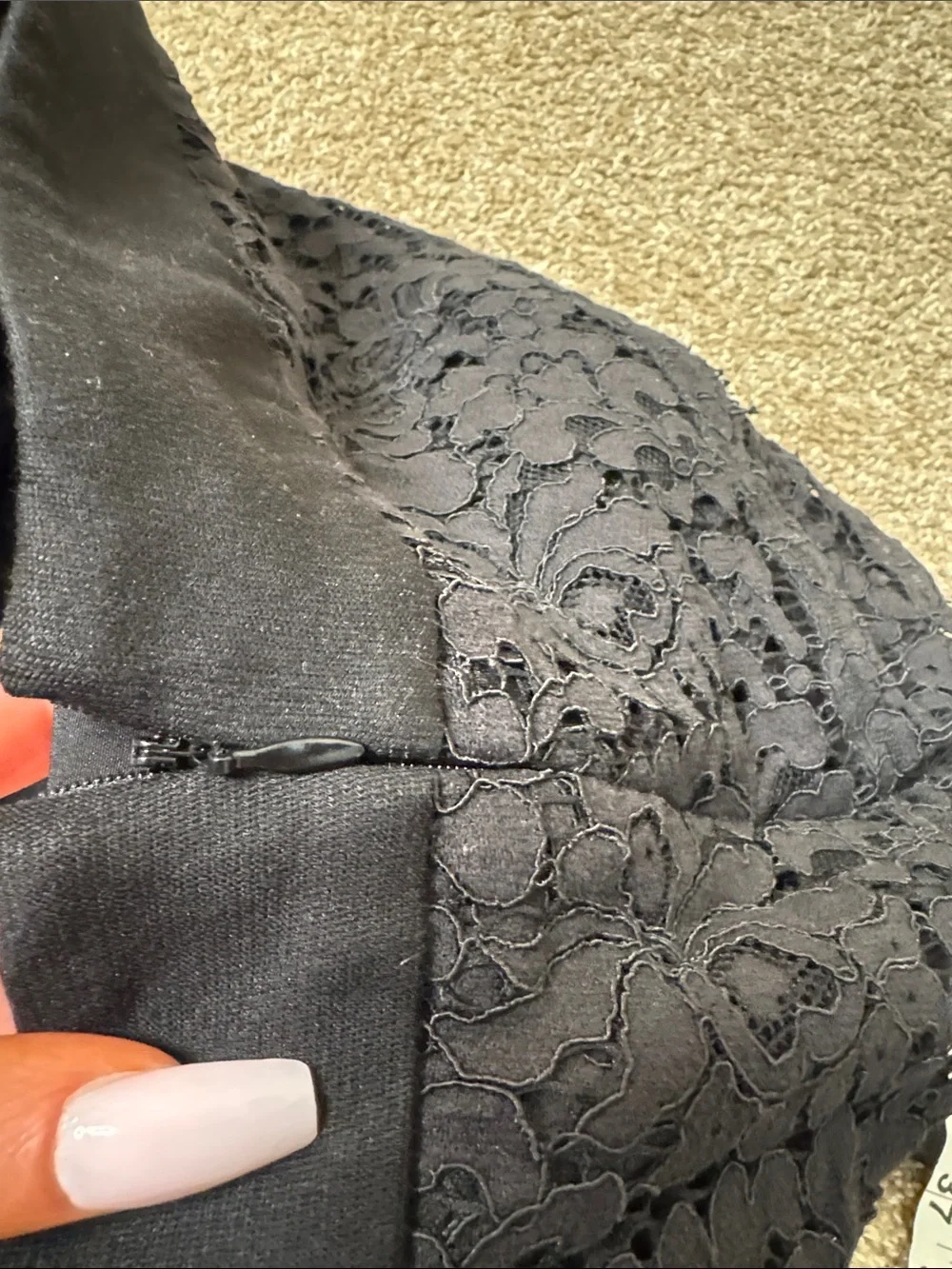 Cabi skirt Black Lace-Trim A-Line stretch pull on comfort career business office